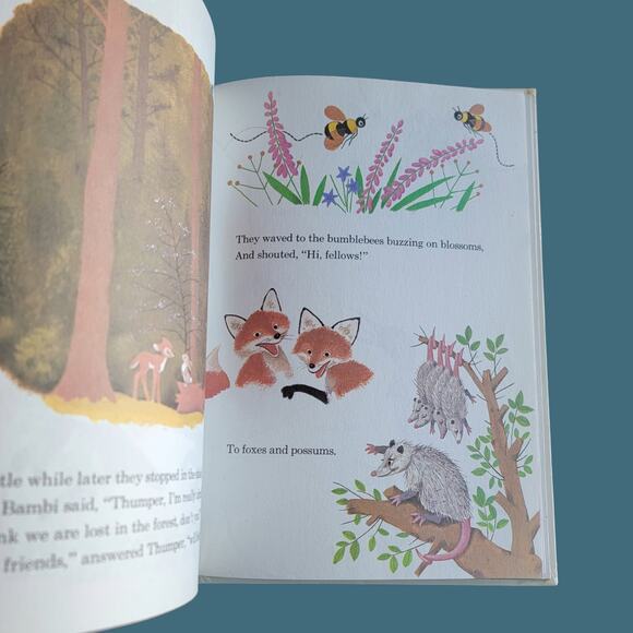 Vintage 1972 Walt Disney's "Bambi Gets Lost" Hardcover Children's Book - Picture 5 of 7